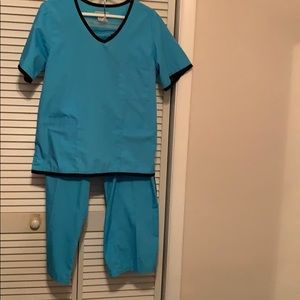 Natural uniforms women’s blue ladies  scrubs set